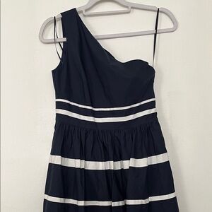 J. Crew Navy Blue One Shoulder Dress